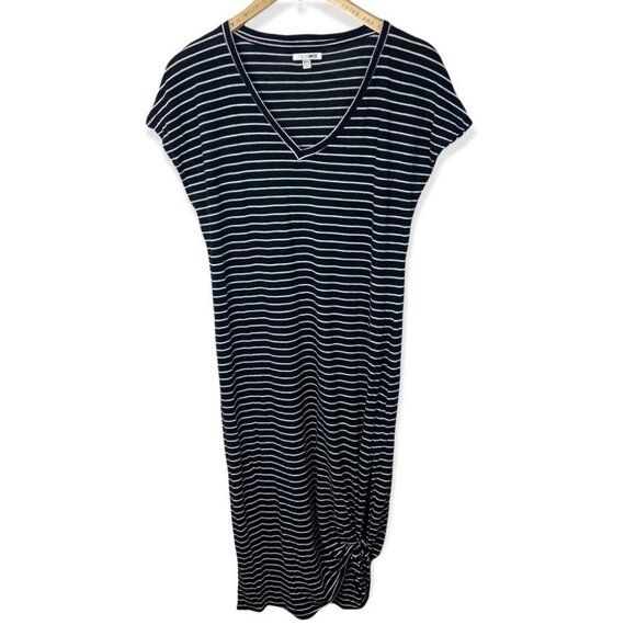 Revolve Amuse Society Basic Beach Black White Striped Knotted Midi Dress Boho S - Picture 3 of 11